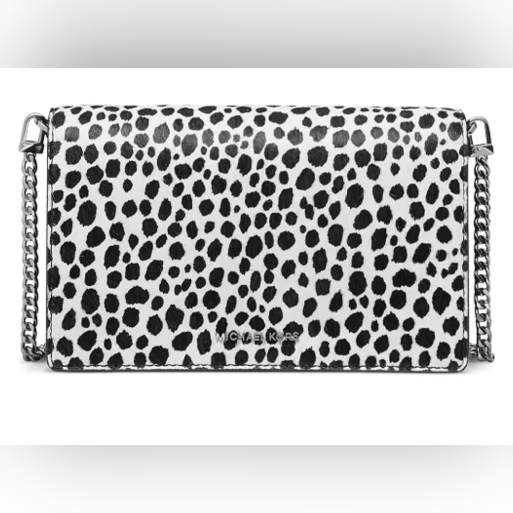 MICHAEL Michael KorsJet Set Small Calf Hair Flap Chain Crossbody